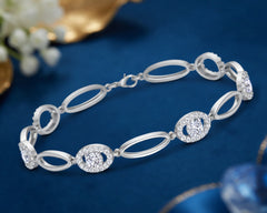 Oval and Circular Diamond Link Bracelet