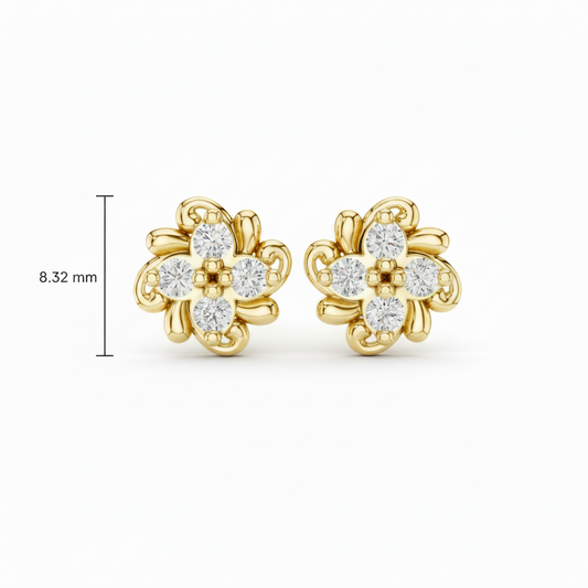 Baroque Beaded Diamond Flower