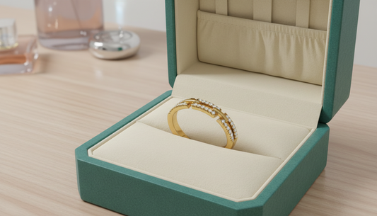 Modern Gold Linked Diamond Band Ring