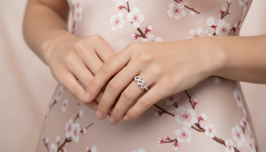 Elegant Gold Three Pear Engagement Ring