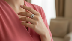 Contemporary Geometric Bloom Diamond Ring