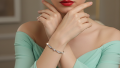 Marquise and Round Shape Diamond Link Bracelet