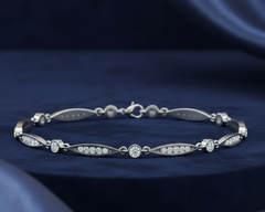 Marquise and Round Shape Diamond Link Bracelet