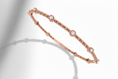 Beaded Gold & Diamond Bangle