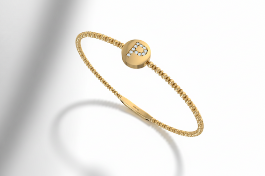 Celestial Initial Beaded Bangle