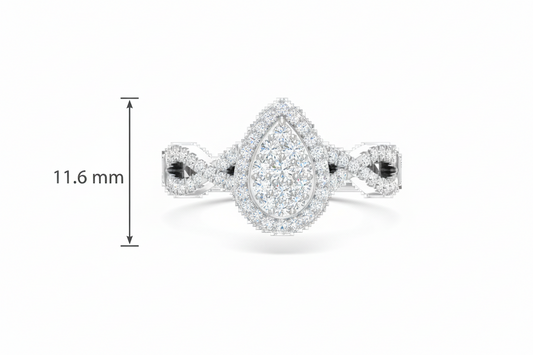 Pear-Shaped Diamond Infinity Ring