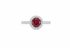 Ruby With Four-Prong Halo