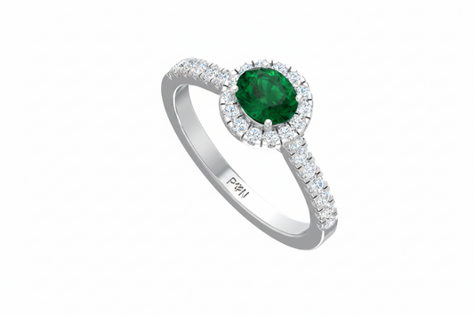Emerald With Diamonds Appox One CTTW