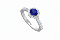 Sapphire With Diamonds Appox One CTTW