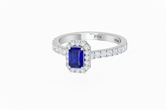 Emerald Cut Sapphire With Diamonds
