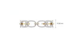 Two-Tone Gold Rope Link Diamond Bracelet