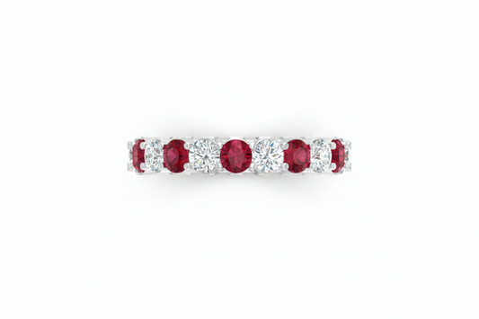 Ruby With Diamond Ten Stone