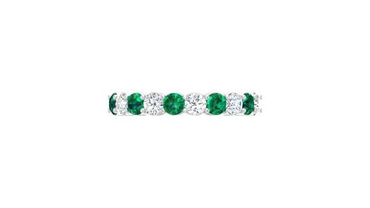 Emerald With Diamond Ten Stone