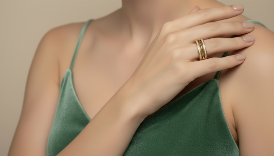 Chic Wide-Band Cuban Link Diamond Ring