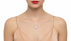 Dainty Diamond Starfish Necklace With Chain