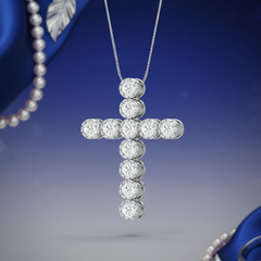 Genuine Diamond & Gold Cross Necklace with Chain