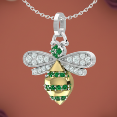 Two-Tone With Emerald Stone Bee