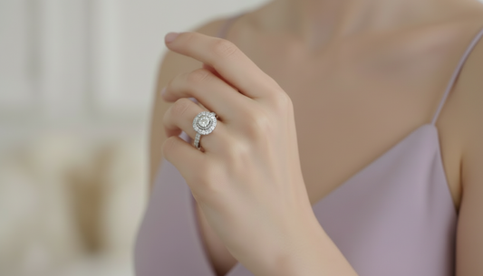 The Micelle Halo Diamond Engagement Ring
