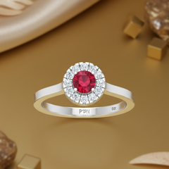 Round Ruby With Diamond