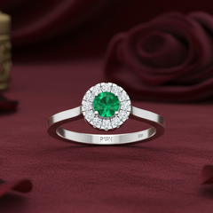 Round Emerald With Diamond