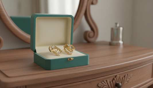 Elegant 'Flame' Design Diamond Earrings