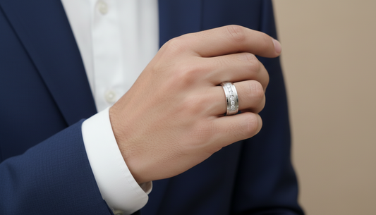 Classic Nine-Stone Channel Set Men's Ring