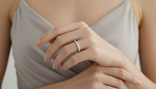 Women's Round Diamond Prong-Set Stackable Ring