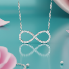 Classic Gold Diamond Infinity Necklace With Chain