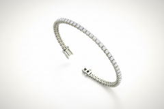 Secure Box Clasp Round Diamond Tennis Bracelet