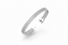 Raised Cuban Link Diamond Bracelet