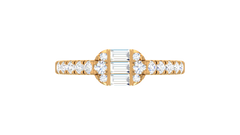 Linear Triple Stone Art Deco