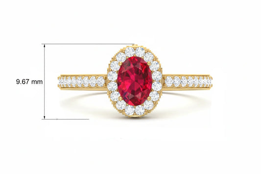 Round Diamond & Oval Ruby