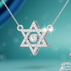 Interwoven Gold Jewish Star Necklace with Chain