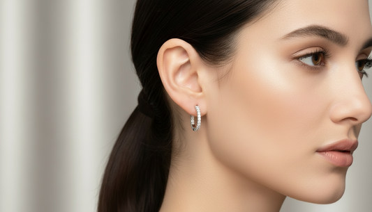 Classic Round Brilliant Diamond Hoop Earrings