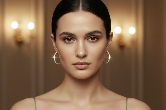 Floating Diamond Inside-Out Hoop Earrings