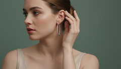 Classic Diamond Hoop Earrings