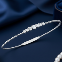 Beaded Chain Diamond Bangle